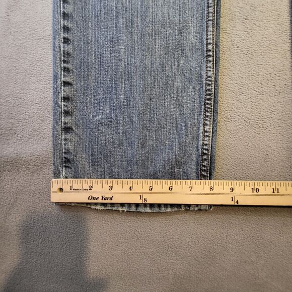 Levis 559 Mens 34x29 Relaxed Fit Straight Leg Blue Denim Distressed Jeans - Picture 6 of 10